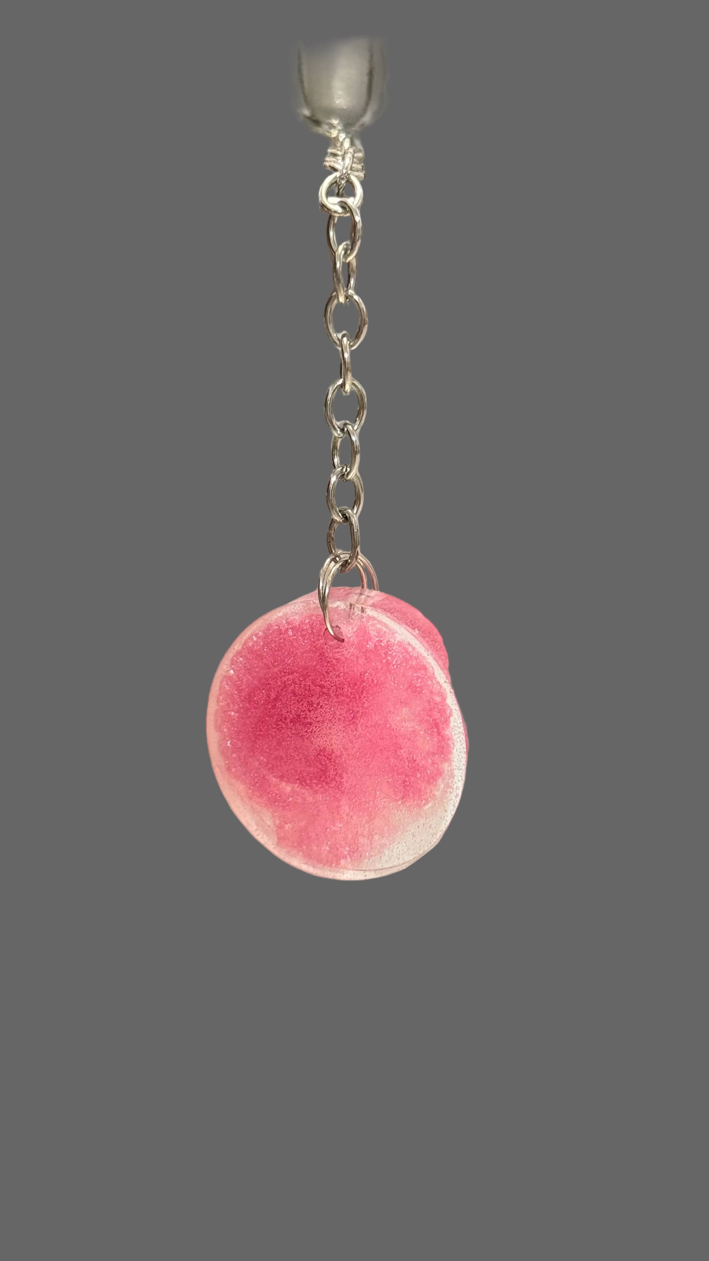 Round Shape Resin Gold Keychain 1”